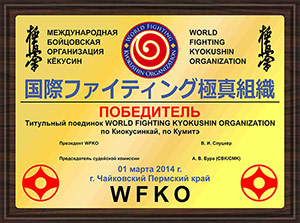 Титульный бой WFKO. Фарид Касумов-Павел Черепанов.1.03.2014